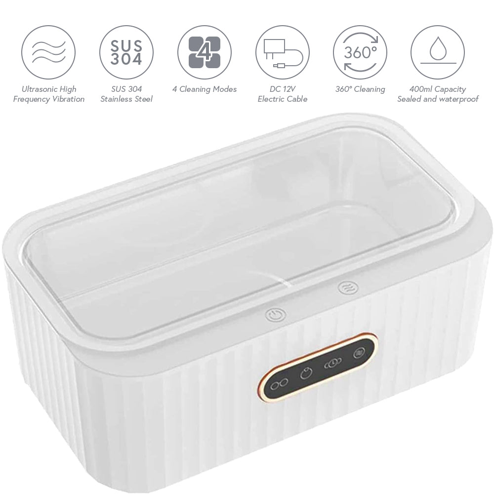 Compact Portable Ultrasonic Cleaner for Jewelry, Glasses, Watches, Small Valuables