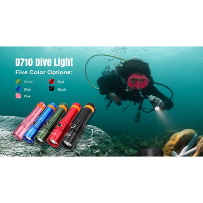ORCATORCH D710 3000 Lumen USB-C Rechargeable Dive Light for Technical Recreational Diving