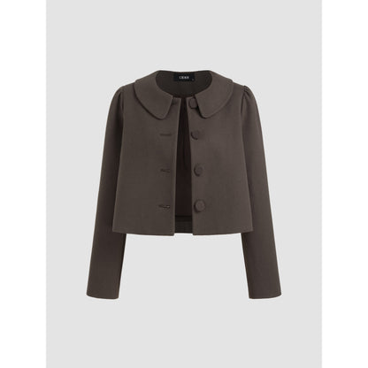 Stylish Wool-Like Oversized Blazer & Pleated Two-Tone Mini Skirt Set