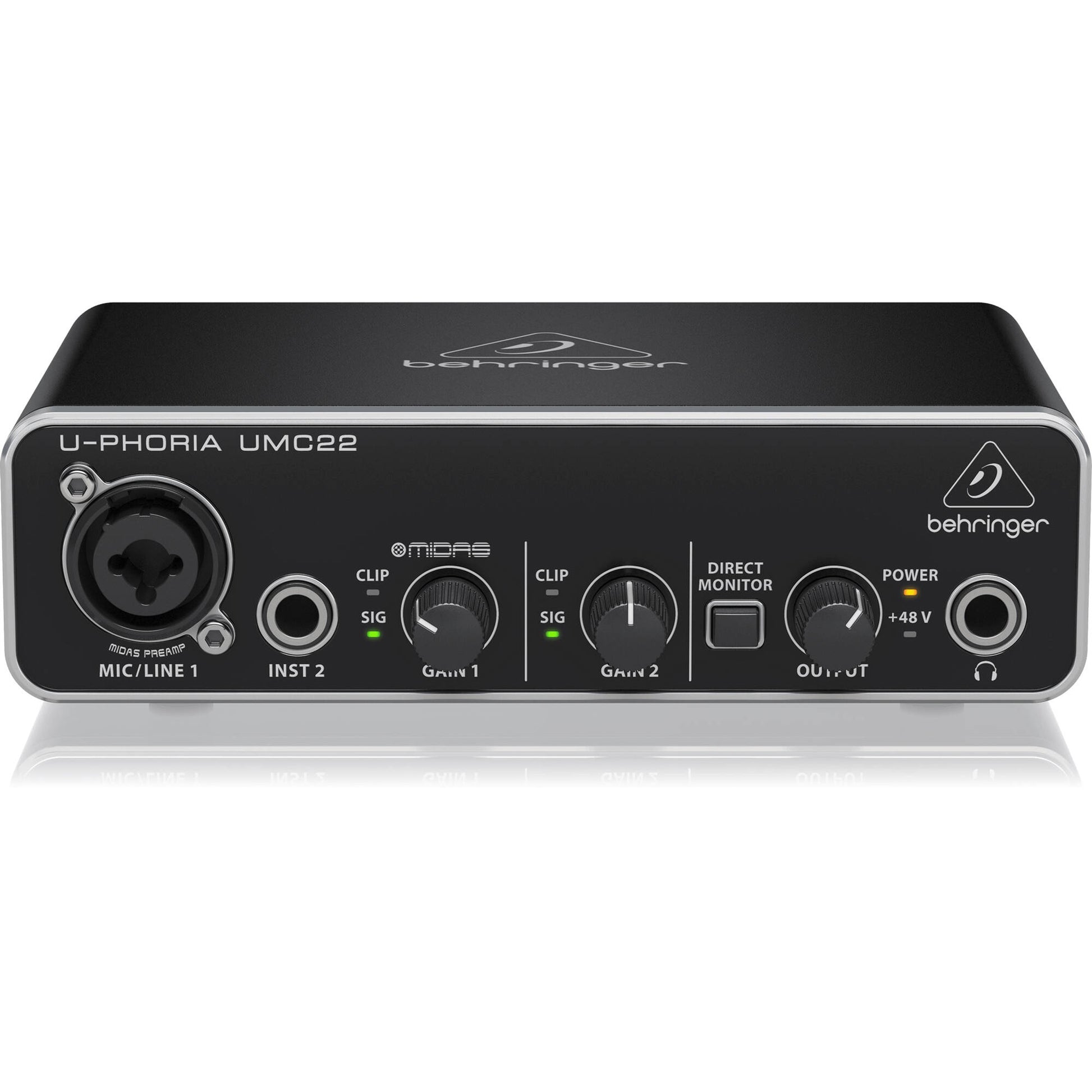Behringer UMC22 Audiophile 2x2 USB Interface: Midas Preamp, Studio Quality Sound