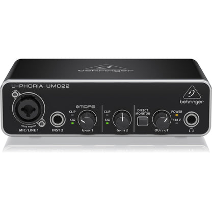 Behringer UMC22 Audiophile 2x2 USB Interface: Midas Preamp, Studio Quality Sound