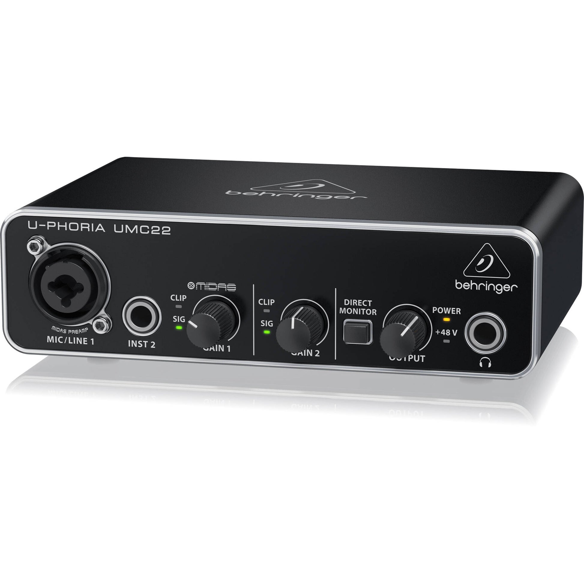 Behringer UMC22 Audiophile 2x2 USB Interface: Midas Preamp, Studio Quality Sound