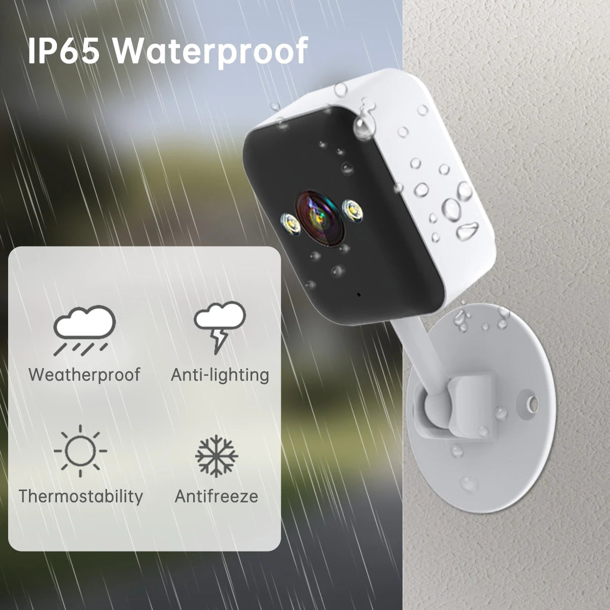 Smart 1080P WiFi Security Camera IP66 Waterproof Indoor Outdoor