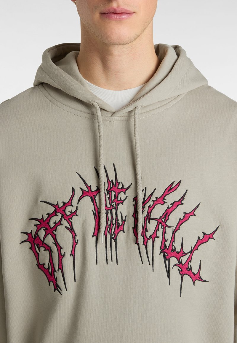 Vans Men's Metal Arch Hoodie, London Fog Beige, Embroidered Cotton