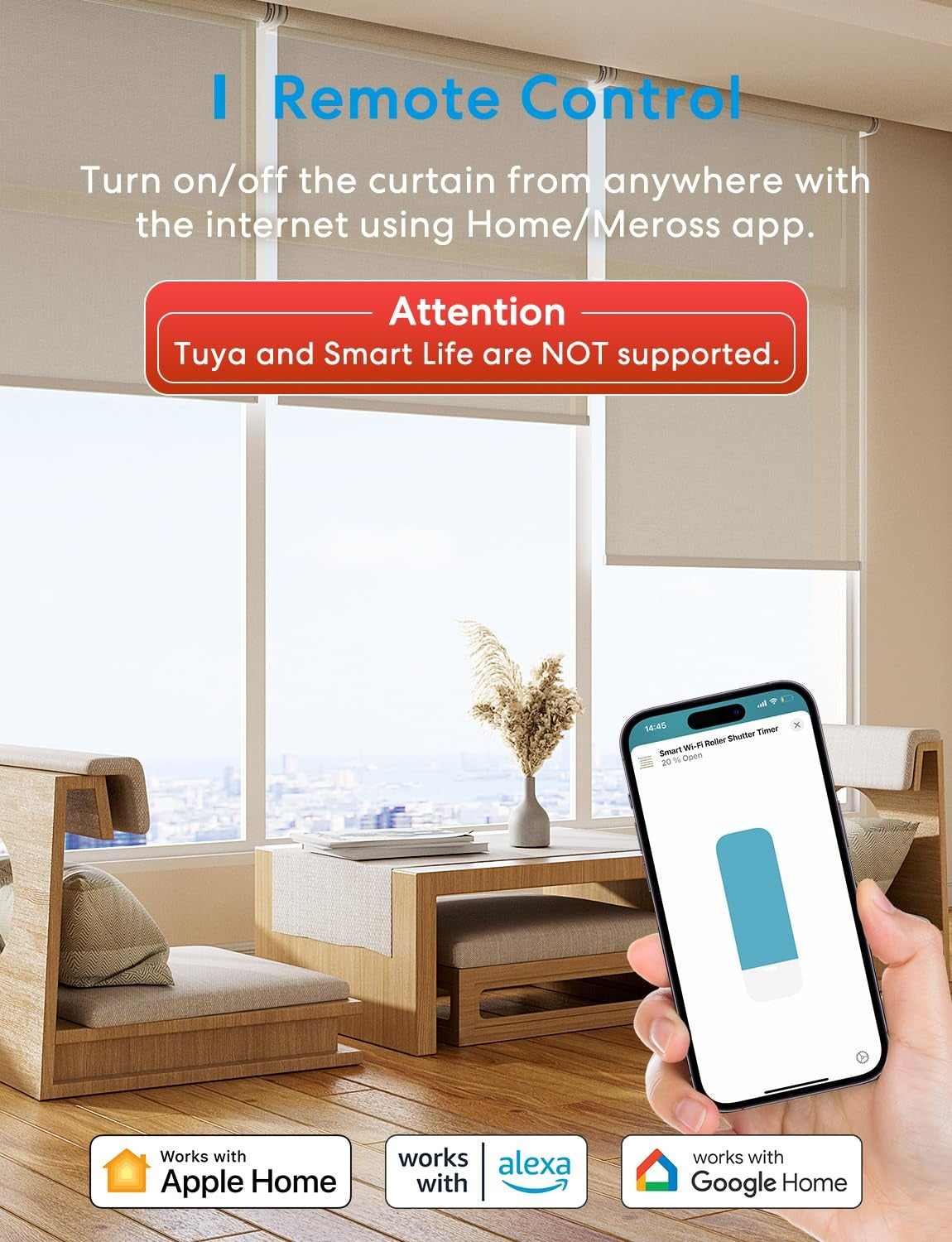 Meross MRS100 Roller Shutter Switch – HomeKit, Alexa, Google Compatible