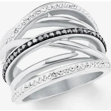 Sparkling Silver Statement Ring - Elegant Rhinestone Embellished Jewelry for Women - Gomix Brands Outlet