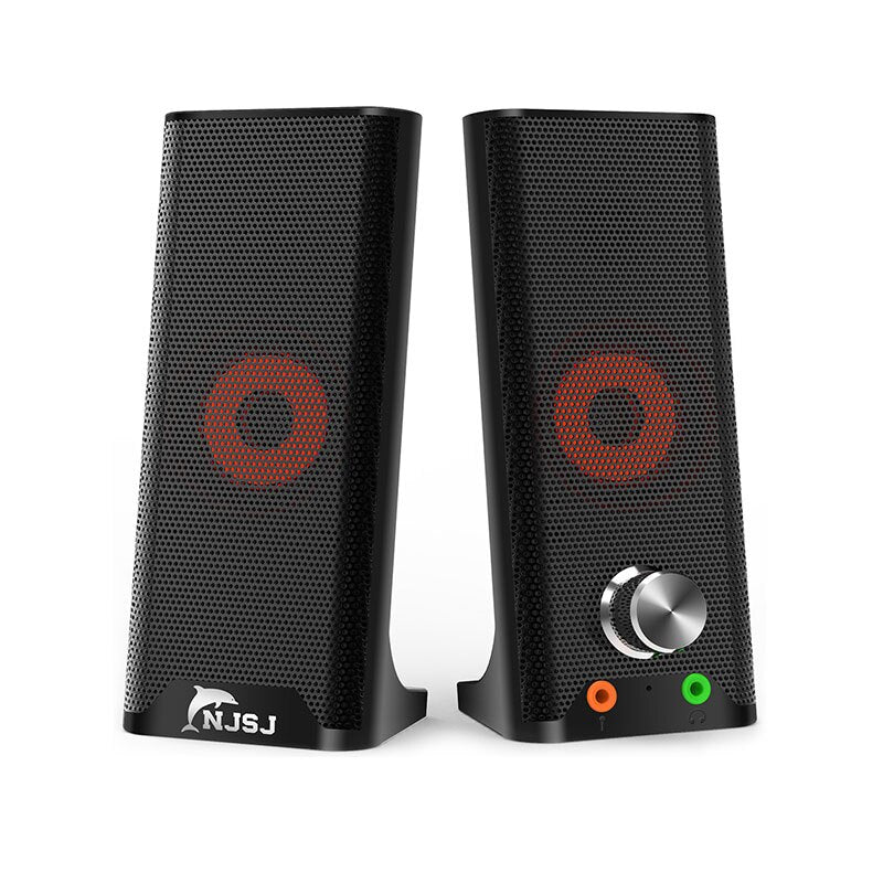 NJSJ H110 USB-Powered 2.0 Computer Speakers 3.5mm AUX