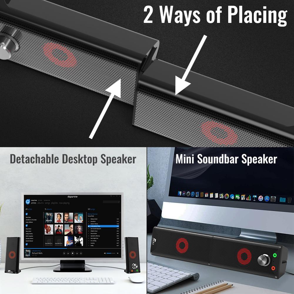 NJSJ H110 USB-Powered 2.0 Computer Speakers 3.5mm AUX