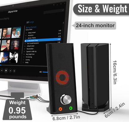NJSJ H110 USB-Powered 2.0 Computer Speakers 3.5mm AUX