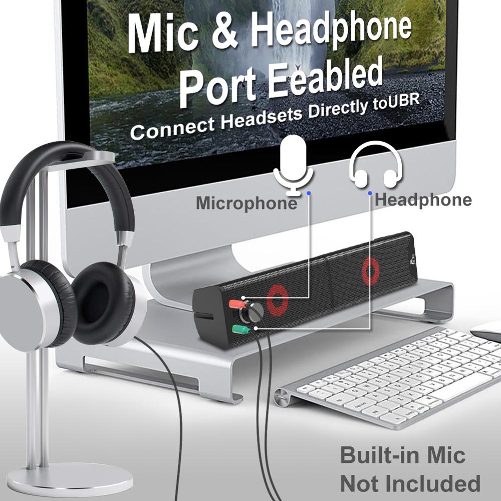 NJSJ H110 USB-Powered 2.0 Computer Speakers 3.5mm AUX
