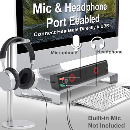 NJSJ H110 USB-Powered 2.0 Computer Speakers 3.5mm AUX