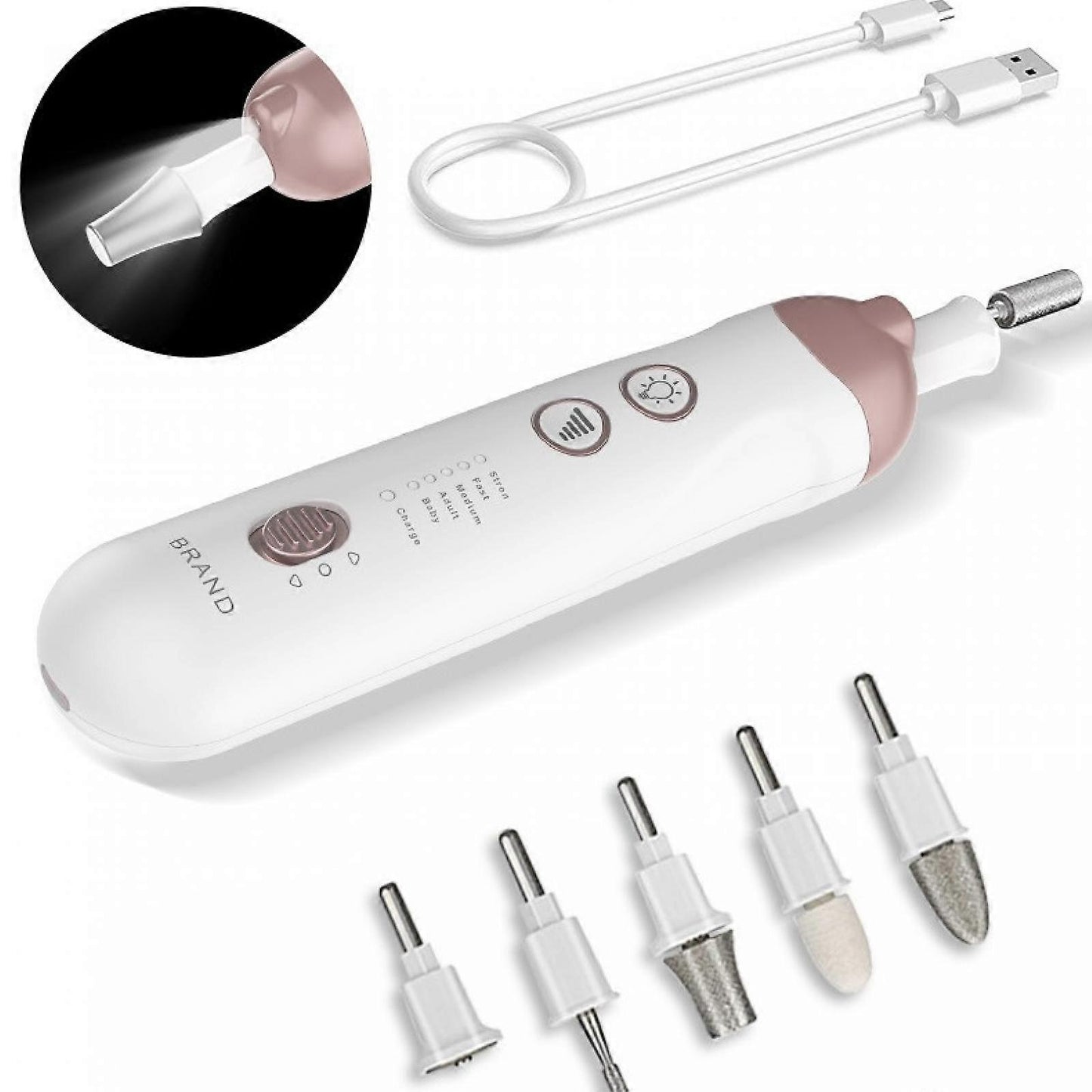 Professional Cordless Electric Nail File Manicure Pedicure Set with LED