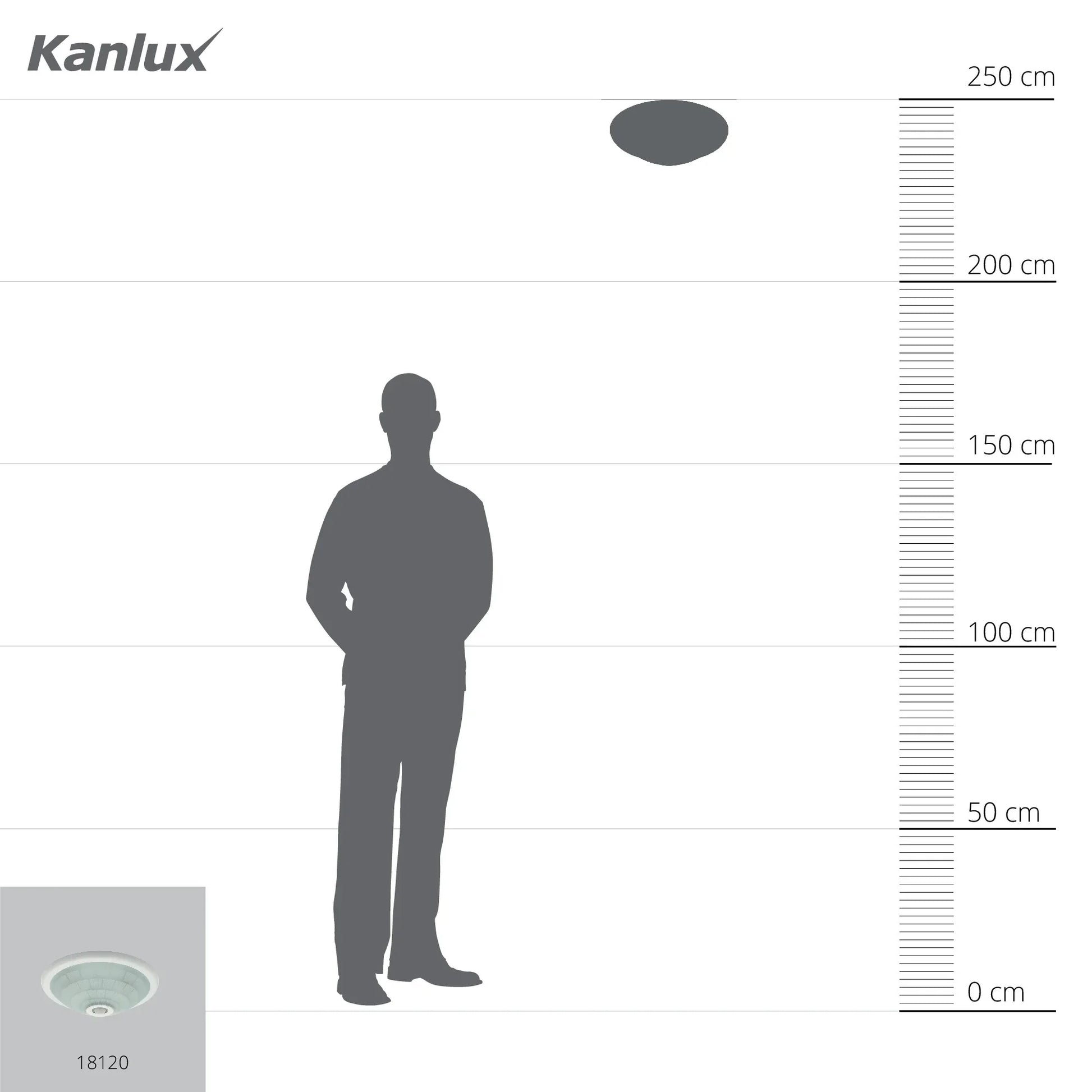 Kanlux FOGLER DL-240O Ceiling Light with 360° Motion Sensor, E27 Replaceable Bulbs - Gomix Brands Outlet