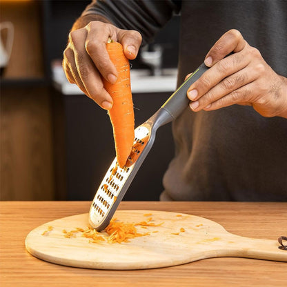 Royalford Green Line Stainless Steel Cheese Grater with Ergonomic Soft-Grip Handle