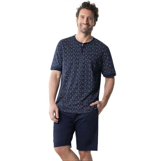 Eminence Men's Short Organic Cotton Pajamas – Limited Edition 80-Year NavyBlue