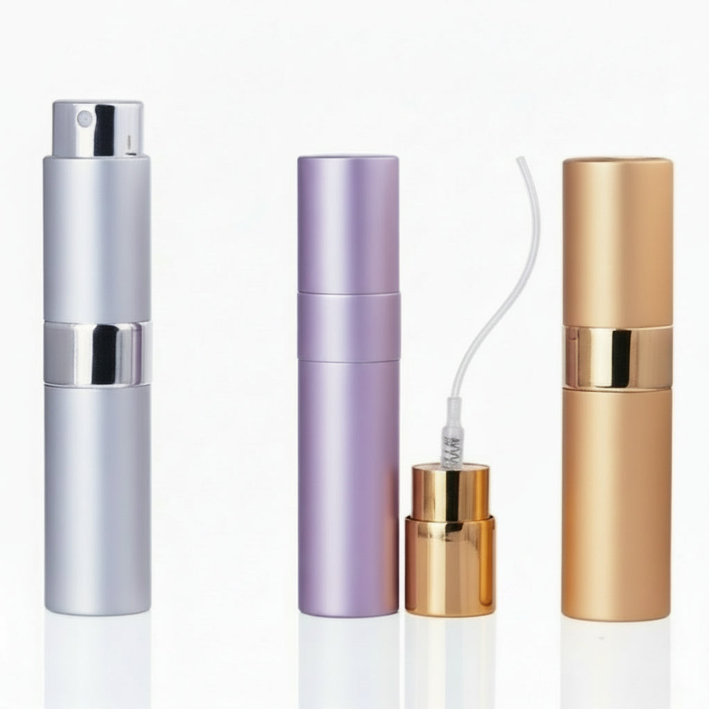 8ML Portable Refillable Perfume Atomizer Bottle, Metal Aluminum Cosmetic Spray for Travel