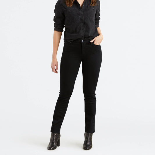 Levi's 712 Slim Women's Black Denim Jeans Stretch Fit
