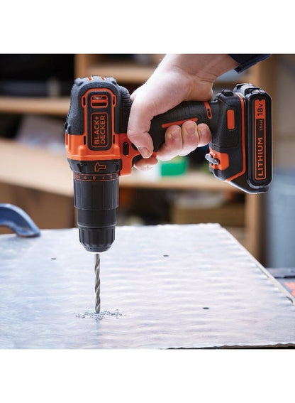 BLACK+DECKER 18V Cordless 2-Speed Combi Hammer Drill Kit with Battery