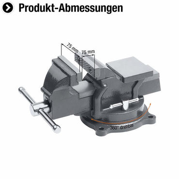Meister 5142500 Rotary Swivel Workbench Vise Clamp for Heavy-Duty Projects