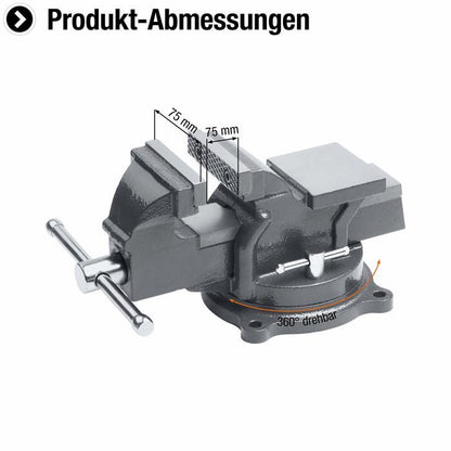 Meister 5142500 Rotary Swivel Workbench Vise Clamp for Heavy-Duty Projects