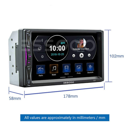 ESSGOO X1 Double DIN Car Radio with RDS & Bluetooth