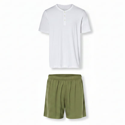 Livergy® Pánské pyžamo (M (48/50), bílá/khaki)