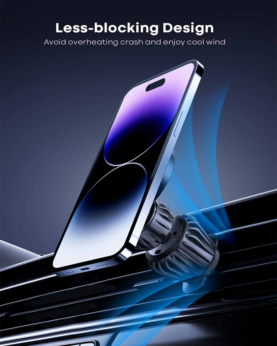 Lamicall MagSafe Car Mount 20 Super Magnets Air Vent Holder Clip Dark Gray