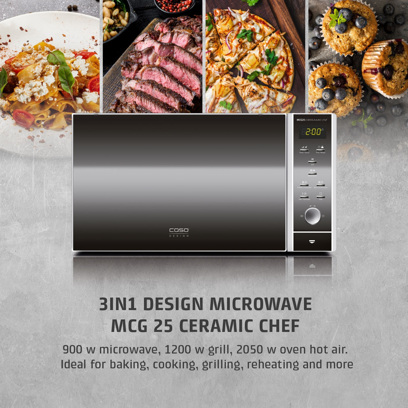 CASO Design MCG 25 Ceramic Chef Microwave, Grill & Convection Oven