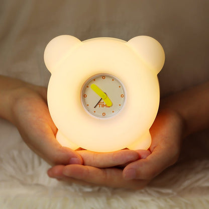 UNEEDE Alarm Clock Night Light,Dual-Function Soft Glow Alarm Clock Lamp for Modern Bedside Decor