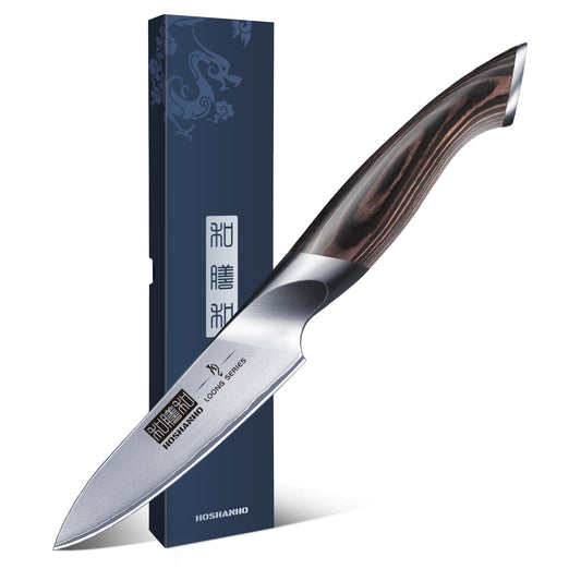 Premium 3.75" Japanese Steel Paring Knife with Ergonomic Pakkawood Handle