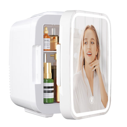 YASHE Portable Mini Skincare Fridge with LED Mirror 4L