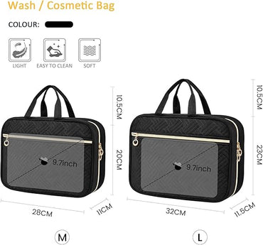 Hanging Toiletry Bag – Waterproof 4‑Compartment Travel Organizer