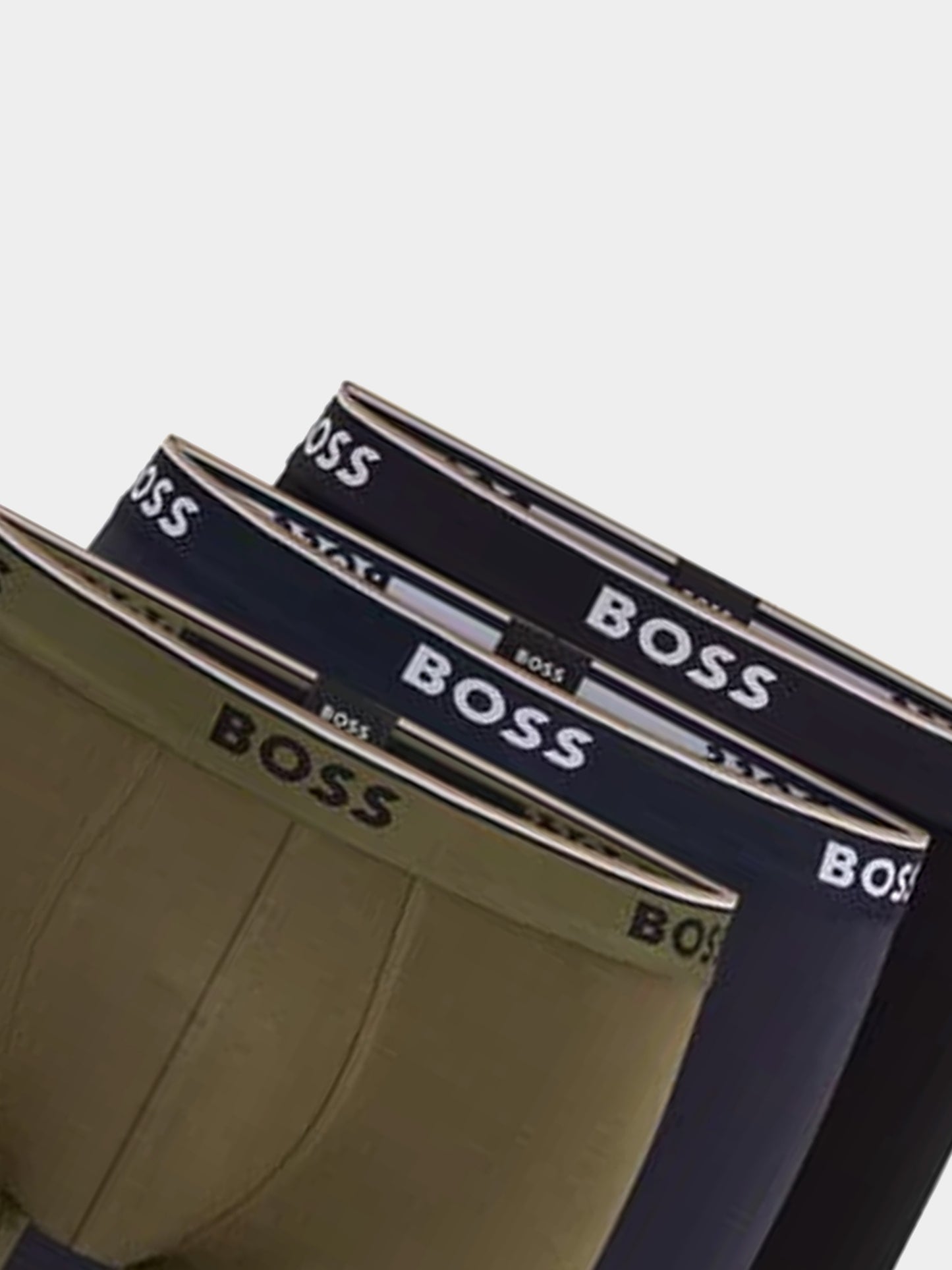 Premium BOSS Men's 3-Pack Eco-Friendly Boxer Briefs – Black, Navy, Olive