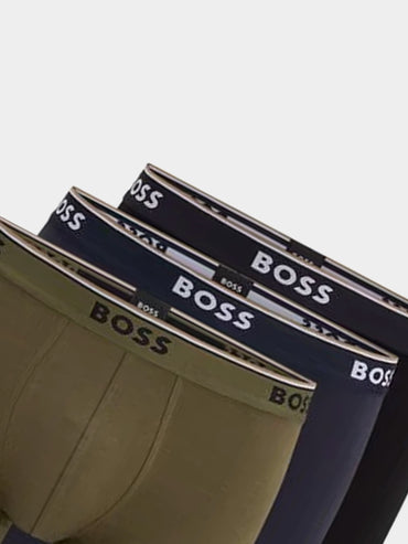 Premium BOSS Men's 3-Pack Eco-Friendly Boxer Briefs – Black, Navy, Olive