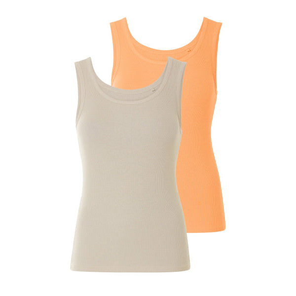 Esmara® Ribbed Top Bio Cotton Orange/Gray L