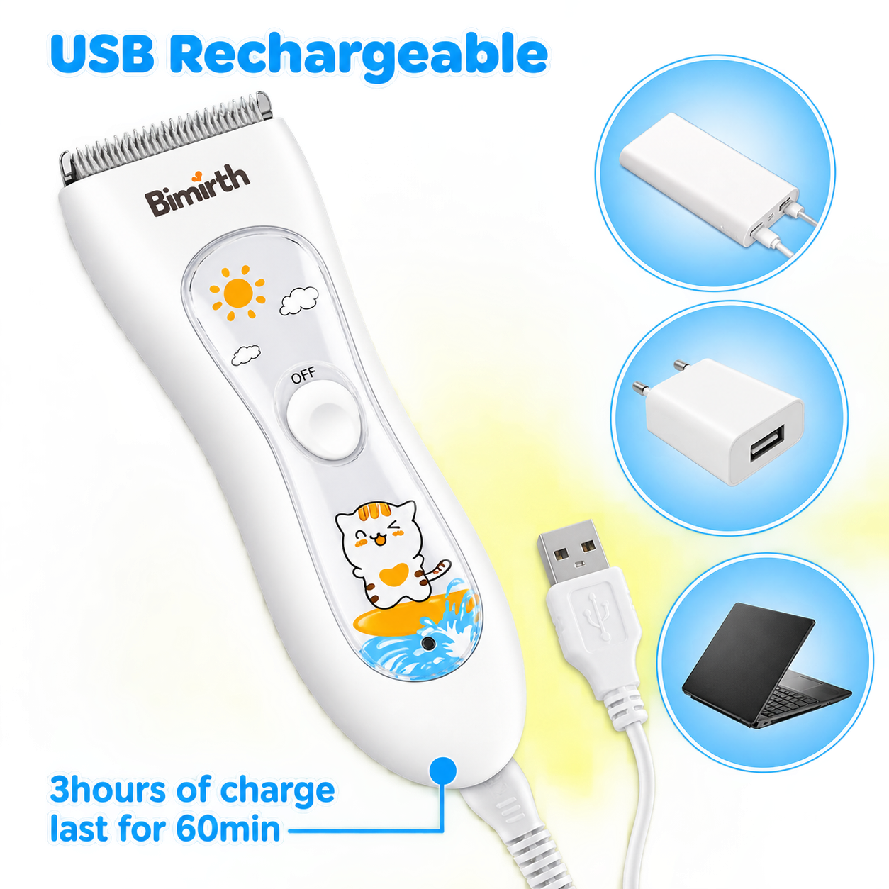 Bimirth S401011 Children's Hair Clipper with Attachments