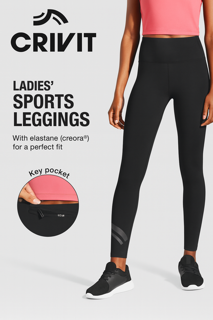 CRIVIT Women's Quick-Drying Moisture-Wicking Ankle-Length Performance Fitness Leggings