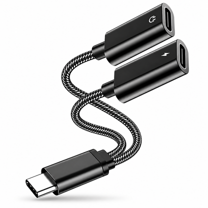 Ownkim 2-in-1 Dual USB-C Audio and Charging Adapter 60W