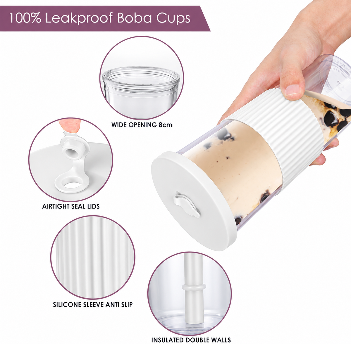 JIIKOOAI Double Wall Insulated Tumbler 730ml