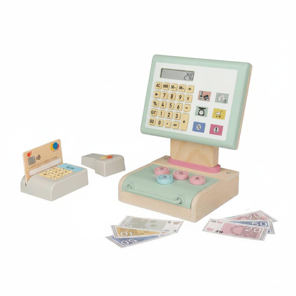 Playtive Premium Wooden Cash Register For Kids