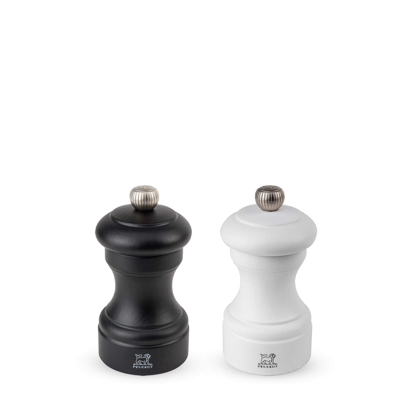 Classic Bistro Manual Salt & Pepper Mill Duo - Beech Wood, Black & White, 4-Inch