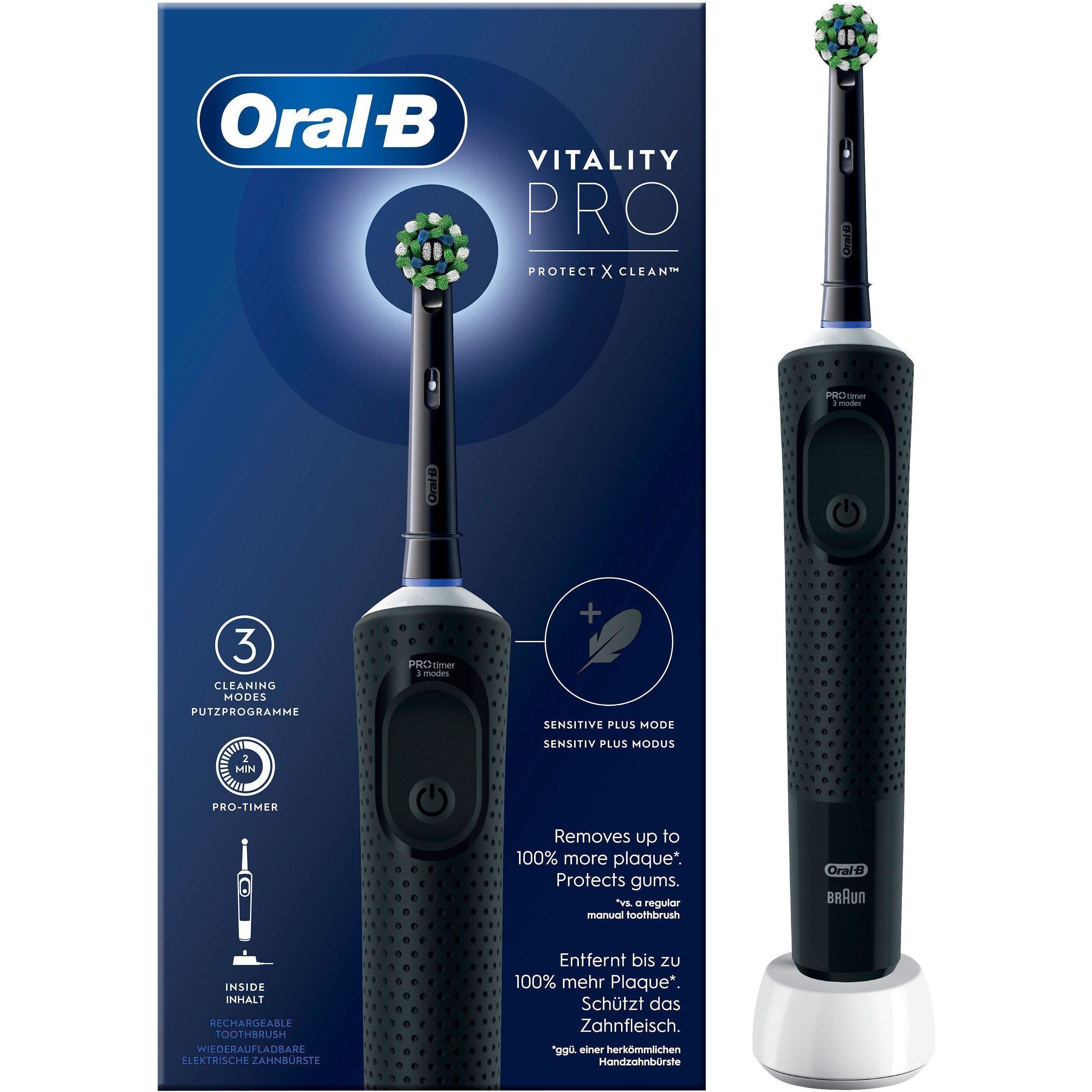 Oral-B Vitality Pro Black Electric Toothbrush for Superior Plaque Removal
