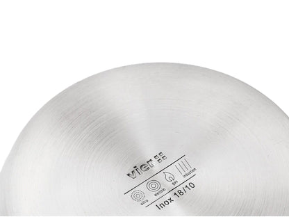 Vier Premium 18/10 Stainless Steel Induction Saucepan with Tempered Glass Lid