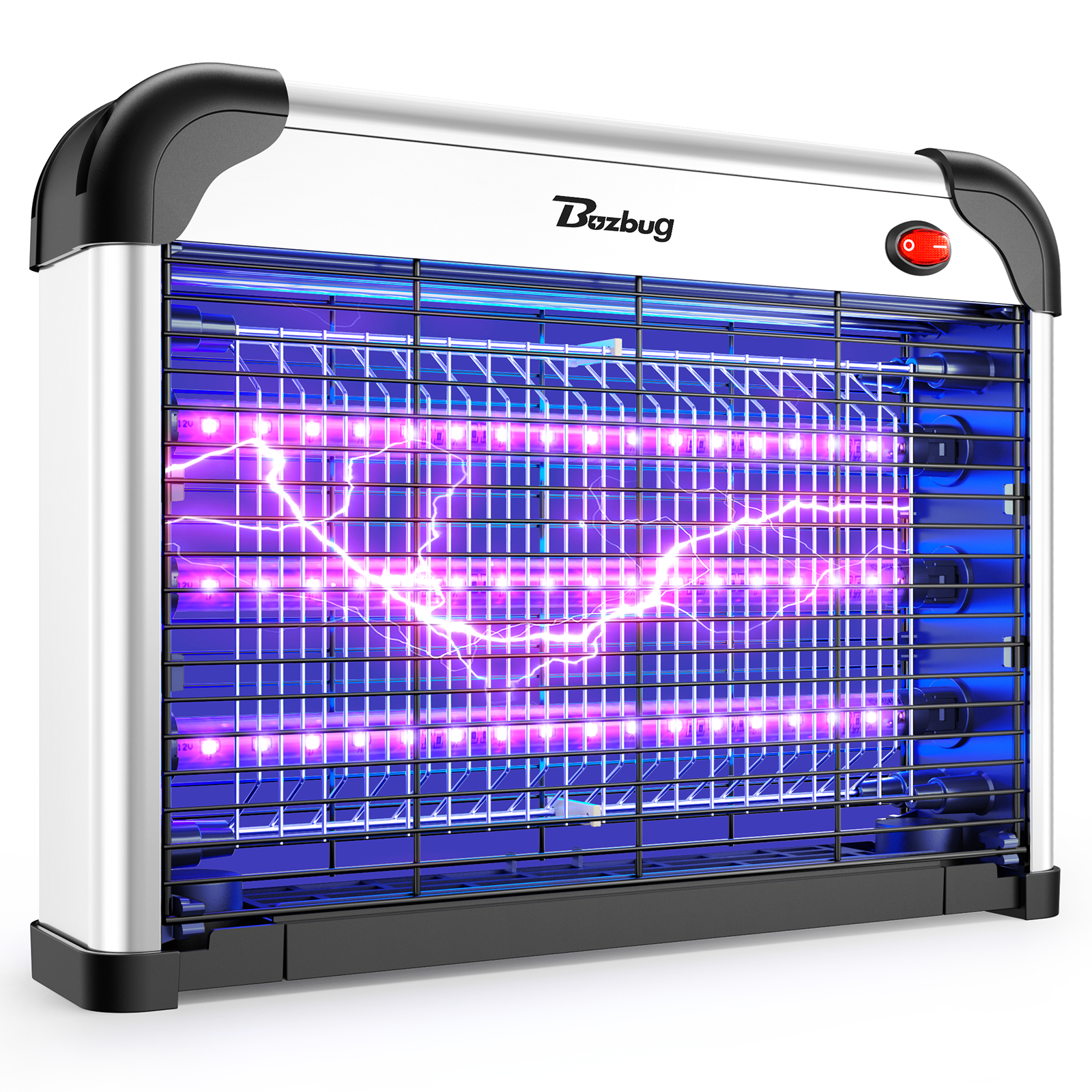 Buzbug Indoor LED Bug Zapper with 3800V Power, Dual Spectrum, 3 LED Lamps