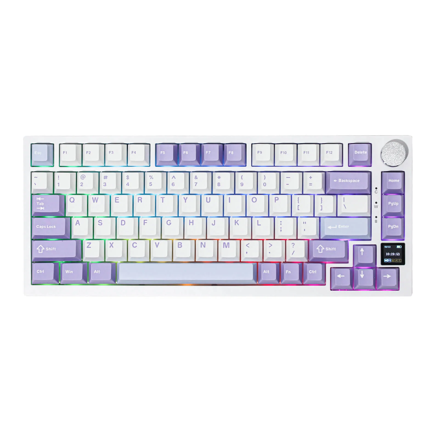 Ajazz AK820 Pro RGB Wireless Mechanical Keyboard with Smart TFT Screen Purple
