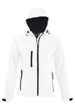 Men's Lightweight Hooded Softshell Rain Jacket – Durable Polyester, White