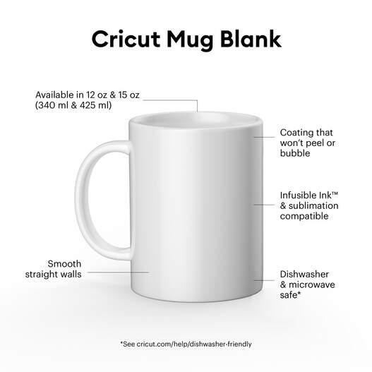 Cricut White Ceramic Mug Blanks 15 oz 440ml for Cricut Infusible Ink (2-Pack) - Gomix Brands Outlet