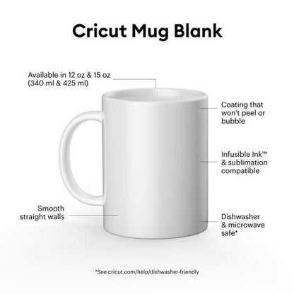 Cricut White Ceramic Mug Blanks 15 oz 440ml for Cricut Infusible Ink (2-Pack) - Gomix Brands Outlet