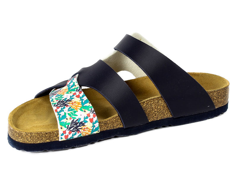 Brinkmann Women's Flat Floral Buckle Comfort Slides - Stylish Summer Footwear