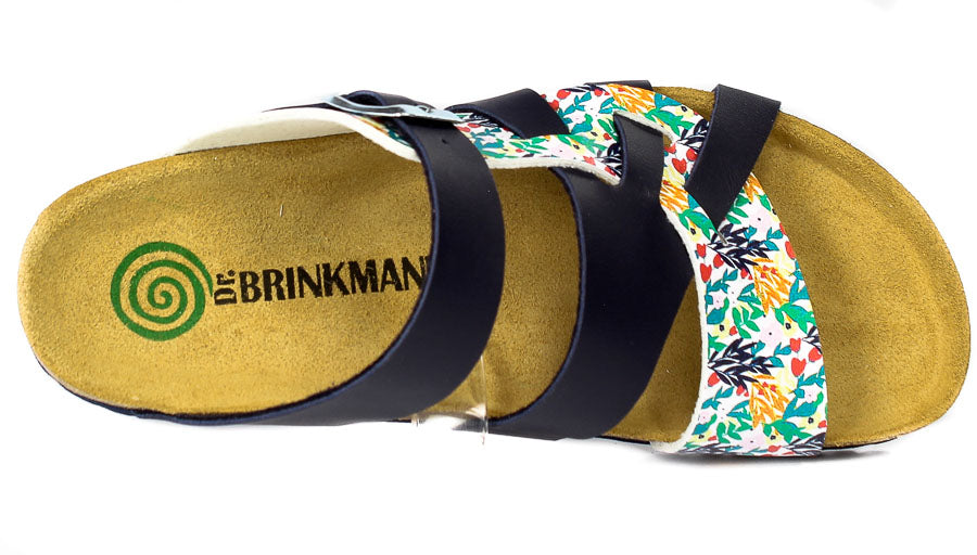 Brinkmann Women's Flat Floral Buckle Comfort Slides - Stylish Summer Footwear